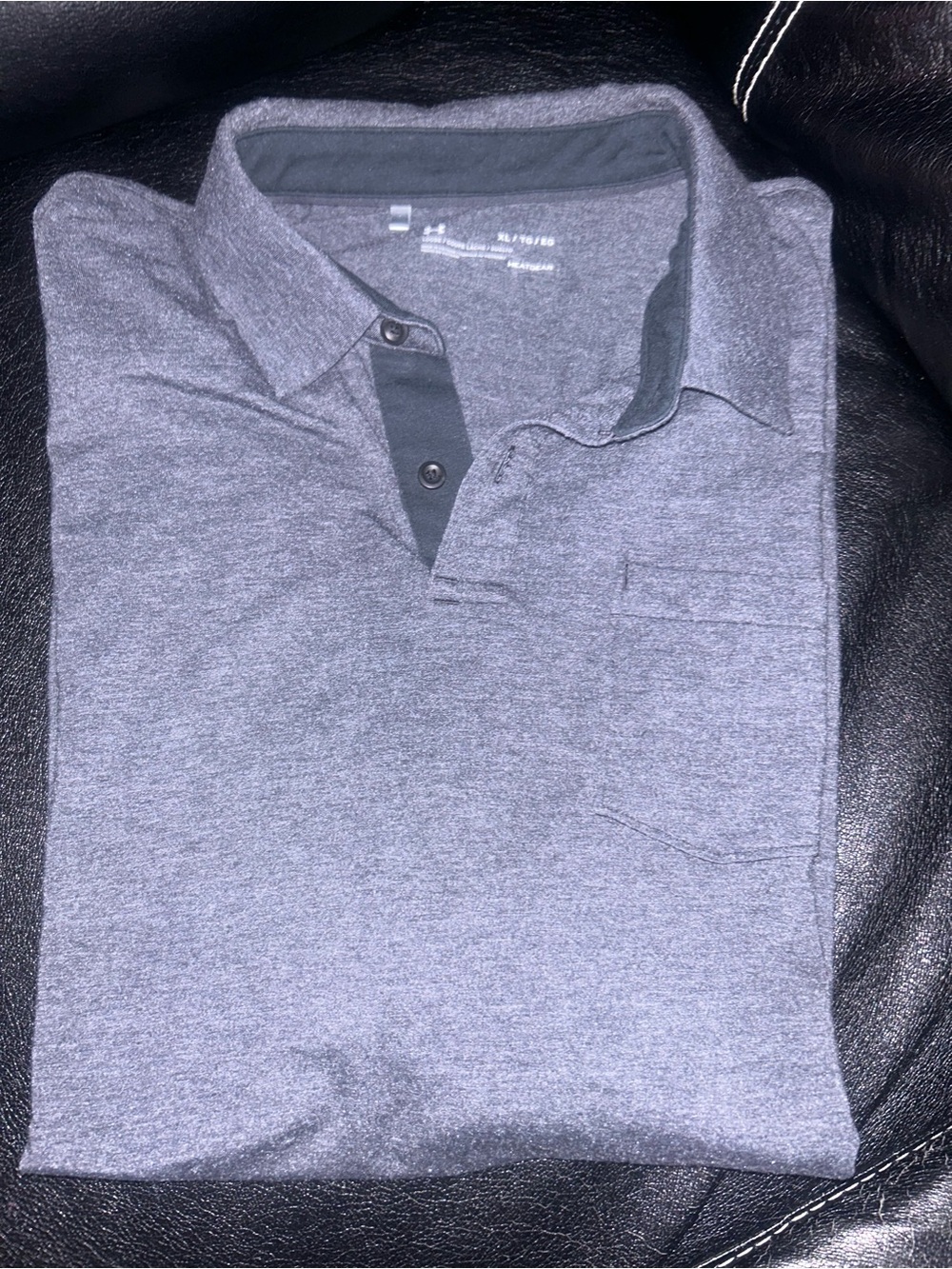 Under Armour Heather Gray Polo Shirt with Chest Pocket